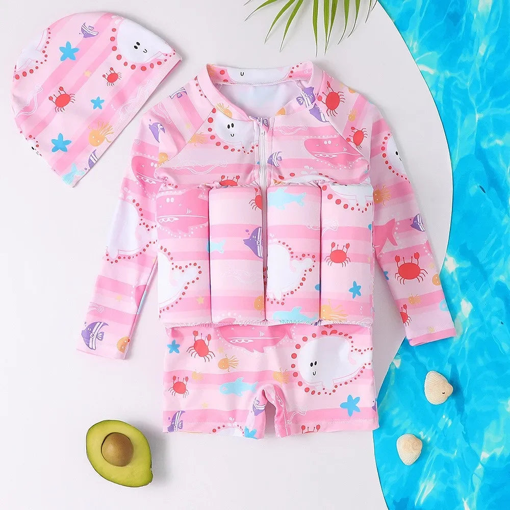 Make a Splash this Summer with Our Vibrant Cartoon Buoyancy Swimsuit for Kids! 🌊☀️