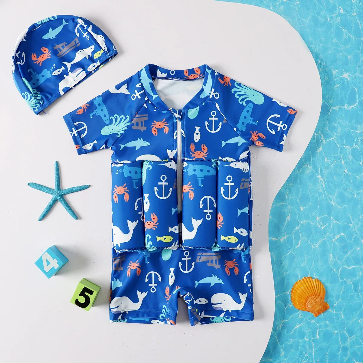 Make a Splash this Summer with Our Vibrant Cartoon Buoyancy Swimsuit for Kids! 🌊☀️