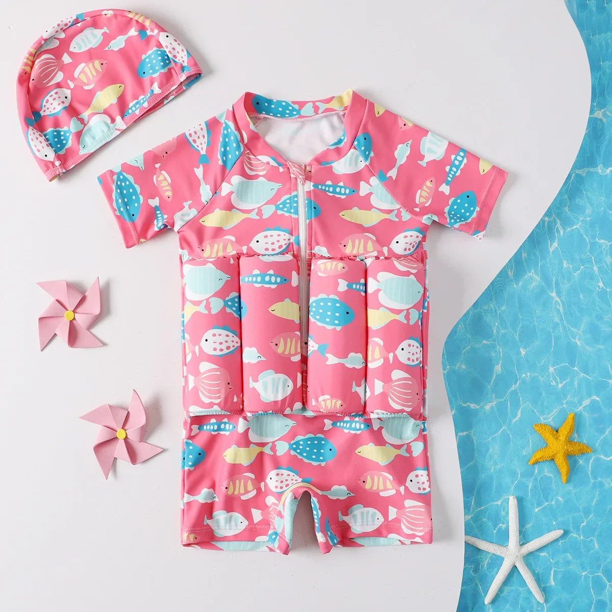 Make a Splash this Summer with Our Vibrant Cartoon Buoyancy Swimsuit for Kids! 🌊☀️