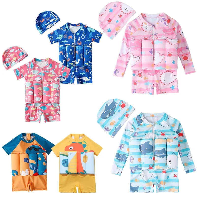 Make a Splash this Summer with Our Vibrant Cartoon Buoyancy Swimsuit for Kids! 🌊☀️